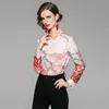 Chemisiers pour femmes chemises Design Chic Ins imprimés floraux chemise boutonnée 2022 à manches longues bureau dame décontracté mode SLIM femmes Vintage TopWom