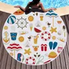 Beach Towels Tropical Printed Large Outdoor Camping Picnic Microfiber Round Fabric Bath Towel for Living Room Home Decorative RRE13469