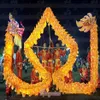 Brilliant LED Dragon Dance Tamaño amarillo 6# 3 1M Longitud Folk Silk Silk Nuevo disfraz de mascota China Cultura especial Fiesta de vacaciones234V