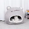 Varm Pet Cat House Cave Beds Puppy Dog Sleeping Bag med avtagbar kuddskärmdesign för kattbädd Y200330
