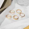 Gouden metalen ring set voor vrouwen mannen witte verf hart vlinder bloemen y2k vinger ring mode sieraden accessoires