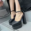 Yeni Seksi Kadın Pompaları Lüks Marka Tasarımcı Sandalet İpek Kalın Yüksek Topuk Platform Rhinestone Kadın Ayakkabı Kırmızı Pembe Mor 220520