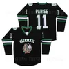 C26 Nik1 Custom Custom Movie College de hockey sur glace 11 Zach Parise Jersey Blank Dakota North Dakota Combattant Sioux 9 Jonathan Toews University Toute l'équipe noire verte cousue