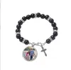 Bracelet de Sublimation, vierge, transfert de chaleur, avec feuille de métal, pour bricolage, croix de jésus, pendentifs en métal, Stock