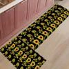 Carpets Sunflower Texture Black Retro Kitchen Mat Home Floor Bathroom Indoor Doormat Anti-Slip Carpet Rug LongCarpets