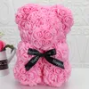 Multi-color Rose Flower Teddy Bear Artificial Doll Show Love with Sweet Ribbon Bow Gift Box for Valentine' s Day Married Gift268P