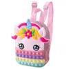 Küçük kız tek boynuzlu at sırt çantası çocuk silikon çanta dekompresyon oyuncakları