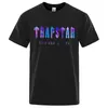 Мужские футболки летняя футболка мужская печать Trapstar негабаритная Top Tee Tee Harajuku Мужская одежда O-образное складывание.