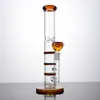 Heady Glass Bong Hookahs Triplo Beecomb Perc Percolators Tubo Reto Tubo de Água 14mm Bongs Fêmea Articulada Bongs Coloridos Oil Dab Rigs com Tigela