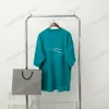 22ss 여성 디자이너 티셔츠 티 웨이브 편지 인쇄 반소매 맨 크루 넥 파리 streetwear Xinxinbuy 흰색 검은 파랑 XS-L