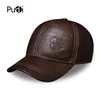 PUDI printemps automne en cuir véritable casquette de Baseball chapeau hommes marque chaud vraie vache casquettes chapeaux HL125 220318