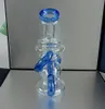 2022 Nieuwste achterstroom Bong Hookahs Oil Rig Bong Bong Volledige hoogte 5,5 inch gratis rubberen plug Horn Bowl