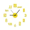 40cm DIY Wall Clock Modern Frameless 3D Mirror Clocks for Living Room Bedroom Office Home and Kitchen Decor