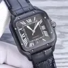 Reloj de lujo para hombre, correa de cuero de alta calidad, palabra romana, movimiento mecánico automático, reloj de pulsera para mujer, moda cuadrada, relojes deportivos para hombre.