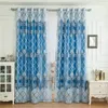 Glass Beads Curtain Luxury Blackout Embroidered Voile for Living Room Bedroom Blue Superior Quality Jacquard Decoration W220421