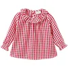 Chemises été printemps bébé filles Blouse chemises haut en coton col claudine Plaid enfant en bas âge fille chemise vêtements vêtements infantile 15y