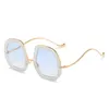 Lunettes de soleil irrégulières surdimensionnées hommes femmes polygone cristal cadre concepteur brillant diamant lunettes ombre UV400SunglassesSunglasses9110326