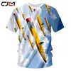 男性カジュアルなTシャツ面白いプリントフライングペンシル3D TシャツマンヒップホッププルオーバーアンダーシャツHOMBRE FITNESSクイックドライティー7XL 220623