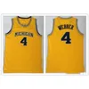 Nikivip Custom XXS-6XL Basketball Jerseys fez Michigan Wolverines College #4 Chris Webber Man Women Youth Size S-5xl qualquer Número de nome