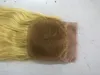 613 Blonde Fermeture de Cheveux Humains Top en Soie 4x4 Dentelle Fermeture vierge Brésilienne Droite Pré Pincée