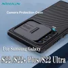 Para Samsung Galaxy S22 Ultra Case Nillkin Camshield Pro Capas de lente de slides Armor Shell Fosco Shield S22 + Plus Cover