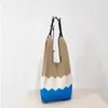 Forniture per feste mini borsa lavorata a maglia borsa a tracolla di personalità della moda borsa a mano intrecciata design a strisce tricolore