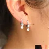 High Quality Fine 925 Sterling Sier Small Tiny Cz Round Rhinestones Stud Earrings Cute Girls Women Fashion Delicate Jewelry Drop Delivery 20