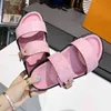 Zapatillas de mujer Plataforma de gladiador de moda Sandalia Sliders Diseñador para mujer Diapositivas de lujo Zapatos casuales de verano de cuero genuino con caja