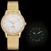 Zegarek Damski femmes montres de luxe maille Bracelet en or Rose montres Reloj incrusté cristal montre de mode nouveau