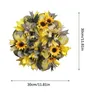 Dekorative Blumen Kränze Muster Bienenfest Dekoration Sonnenblume Simulation Girlande Türbehang Mini Grüner Kranz Weihnachten Blau Und