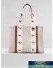 Casual Fashion Shopping -Taschen Weibliche Buchstaben Druckstreifen zur Bewertung von Taschen große Kapazität Tasche Leinwand Japanische Handtasche