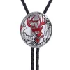 Bow banden Europese en Amerikaanse stijl Bolo Tie Animal Elf Elk Fashionable Heren Leather Cord Neckebow