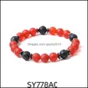 Arti e Mestieri 8Mm Opaco Rosso Agata Pietra Perline Ematite Lava Strand Bracciali Per Donna Uomo Yoga Buddha Energia Gioiello Sports2010 Dh6C1