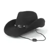 Berets Wind Rope Women Men Wool Hollow Western Cowboy Hat Roll-up Brim Gentleman Outblack Sombrero Hombre Fedora Jazz CapBerets Delm22