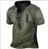 Camisetas masculinas para caminhadas táticas ao ar livre Exército militar de decote em V Camiseta de escalada de caça à caça