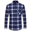 Men's Casual Shirts Men's Winter Warm Fashion Fleece Lining Thick Plaid Long Sleeve Business Checkered JacketMen's