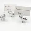 50PCS Indian Theme Wedding Favors Lucky in Love Silver-Finish Elephant Place Card Holder Baby Birthday Party Decoratives Name Cards Holders