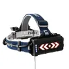 New High-power 5 LED Strong Headlamp Rechargeable Searchlight Waterproof Fishing Light Battery Display Warning Function