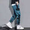 Mężczyźni Spodnie Cargo Modna wielonożna spodnie Hip Hop Spodnie Trendy Streetwear Solid Jogging Spods Pantelones Casual Para Hombre J220629