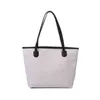 Monogram schoudertas Wholale Women Persooniseerde vaste topkwaliteit canvas Tote Bag boodschappentas met lederen handgreep