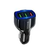 Caricabatteria per auto con 3 porte USB Ricarica rapida QC3.0 Adattatore per caricatori per auto 35W 7A per Samsung HTC Android Phone Gps Mp3 DHL FEDEX