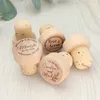 Personalized Bottle Cork Toppers Wedding party Favor decor Customized Wood Wine Stopper with laser design Gift for guest 220707