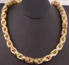 Kedjor 8mm Top Gold Byzantine Chain 18K Gold Plated Men Necklace