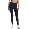 L-01 Spandex Women yoga pants Outfits Solid Sports Gym Wear High Waist Workout Leggings Elastic Fitness Lady Overall Tights Trousers Side pockets