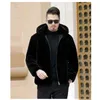 Nowa moda jesień zima Zimowa Faux Furt Mink Kurtka Krótka kurtka Pluszowa puszysta kurtka Mężczyzna Plus Size High Street Overcoat L220801