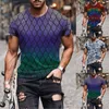 Męskie T-shirty trening T Koszulki dla mężczyzn Casual Summer Top Shirt 3D Printed Crewneck Modna moda Krótki Biały Menmen z długim rękawem