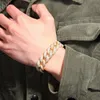 Bracelets de charme Hop CZ Pierre Pavé Bling Glacé 18mm Rond Cubain Lien Chaîne Bracelet Pour Hommes Rappeur Bijoux Goutte CharmCharm