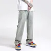 Men's Jeans Men Denim Pants Hip Hop Streetwear Harajuku Vintage Cross Cotton Casual Joggers Harem Trousers BlueMen's
