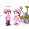 Objetos decorativos Figuras 4pc Hat menina Garoto de menino boneca de casamento DOLAMENTO DE CASEMENTO Miniaturas Casal Diy Cake Decor Dolouse Home Decoration Mini