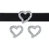 50pclot 8mm rhinestones heart Slide Charm Fit for 8mm wristband bracelet Pet Collar DIY Accessories7096563